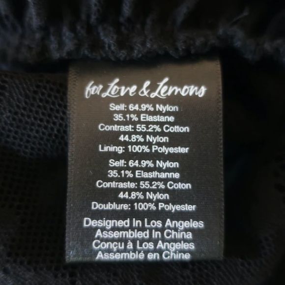 For Love & Lemons Ruched Lace Bustier Mini Dress Black Sz Extra Extra Small NEW - Picture 7 of 8